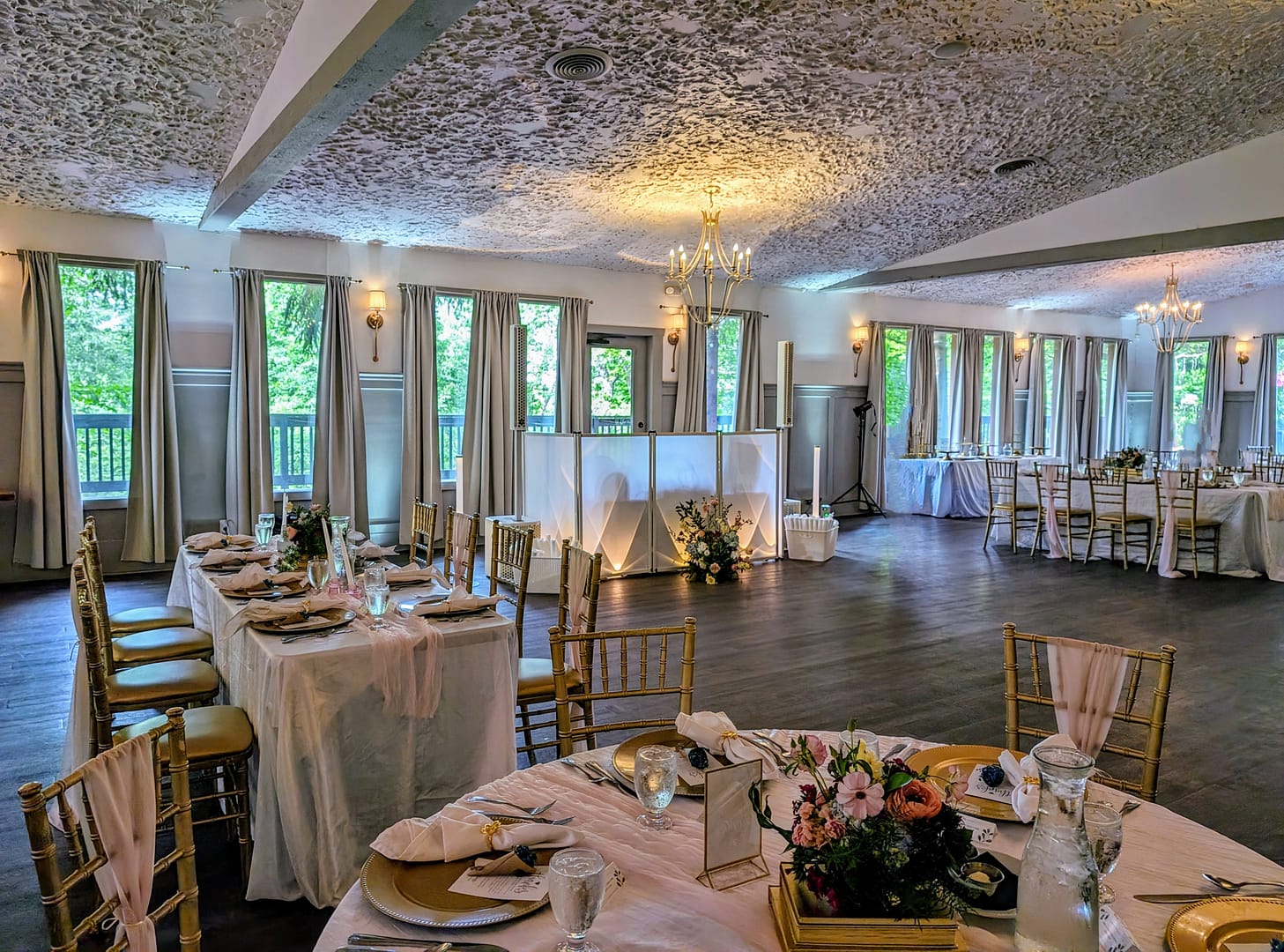 elegant stow wedding DJ setup in a ballroom