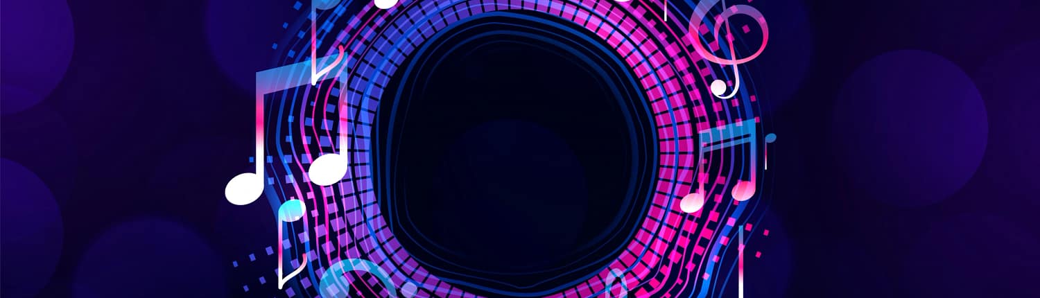 musical notes frame with text space