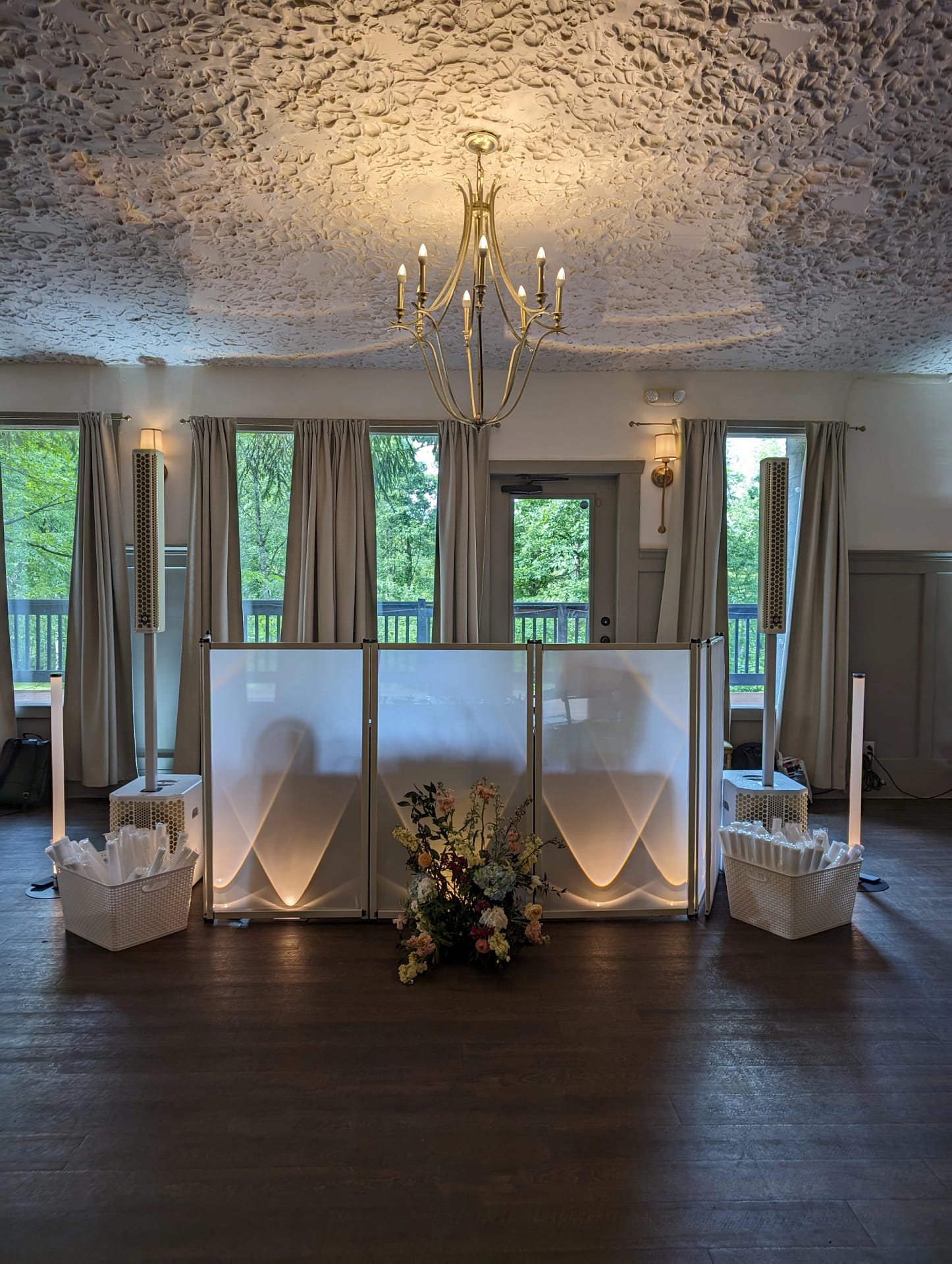Wedding DJ equipment in Northeast Ohio ballroom